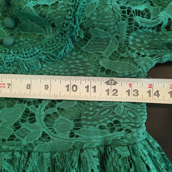 Trish Scully Emerald Green Lace Long Dress Sz 10 Spring Easter Elegant Party - Picture 3 of 9